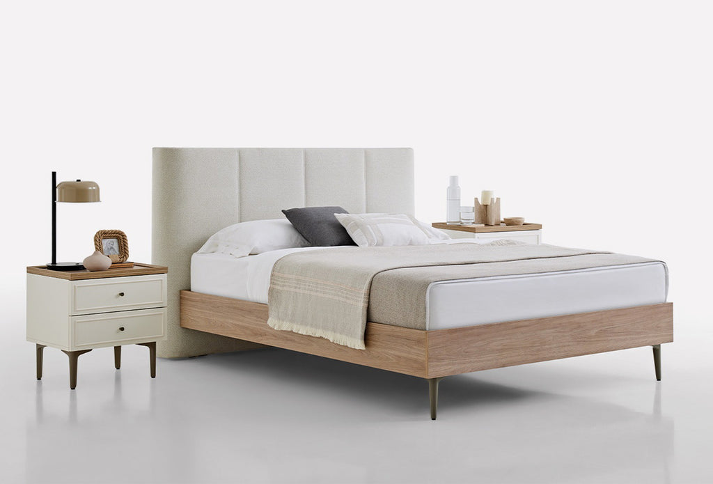Marsana Bed Incl. Hoofdbord 160x200 cm Beige Geweven stof - foto 2