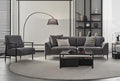 Berta 3-Zitsbank met slaapfunctie + Fauteuil Fluweel Grijs