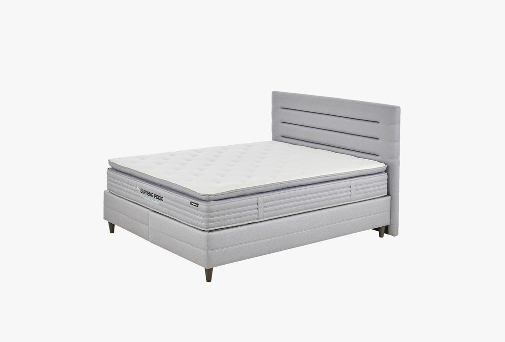 Supreme Pedic Bed Boxspring met hoofdbord 100x200 cm Blauw - foto 2