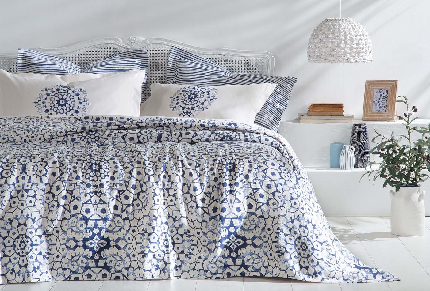 Sancia Blauw Pique Tk Eenpersoons