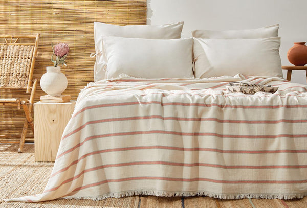 Vitali Beige Pique Bed Sprei Tweepersoons