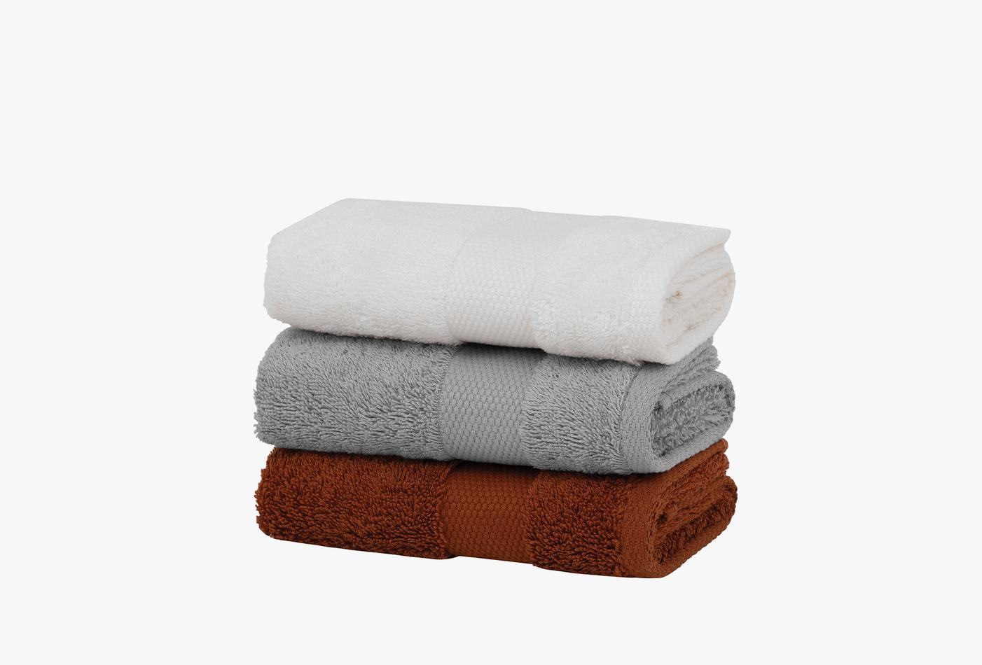 Essentials Grijs Ecru Terracotta Gasthanddoek 3-delig 30x50 cm