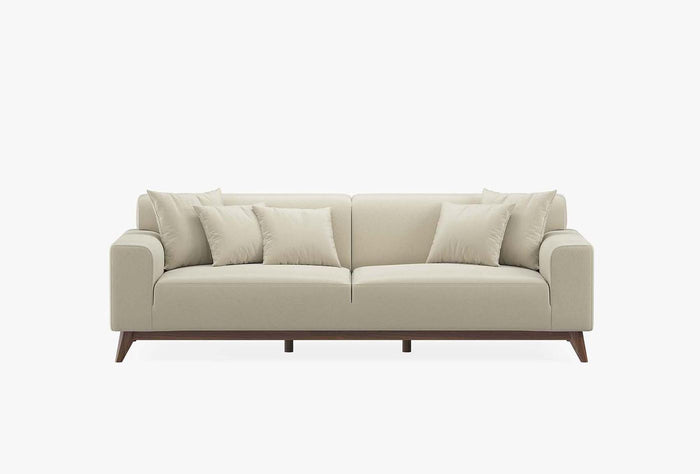 Netha 3-Zitsbank met Slaapfunctie Bank Mohair 11703 Creme