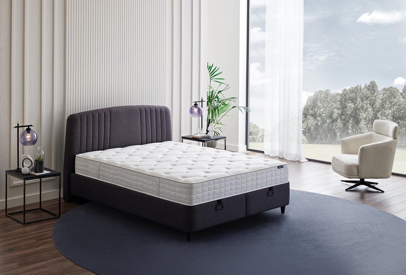 Silver Therapy Bed Boxspring met hoofdbord 90x190 cm Antraciet