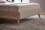 Polka Bed Incl. Hoofdbord 160x200 Licht Groen Linnen stof - foto 3