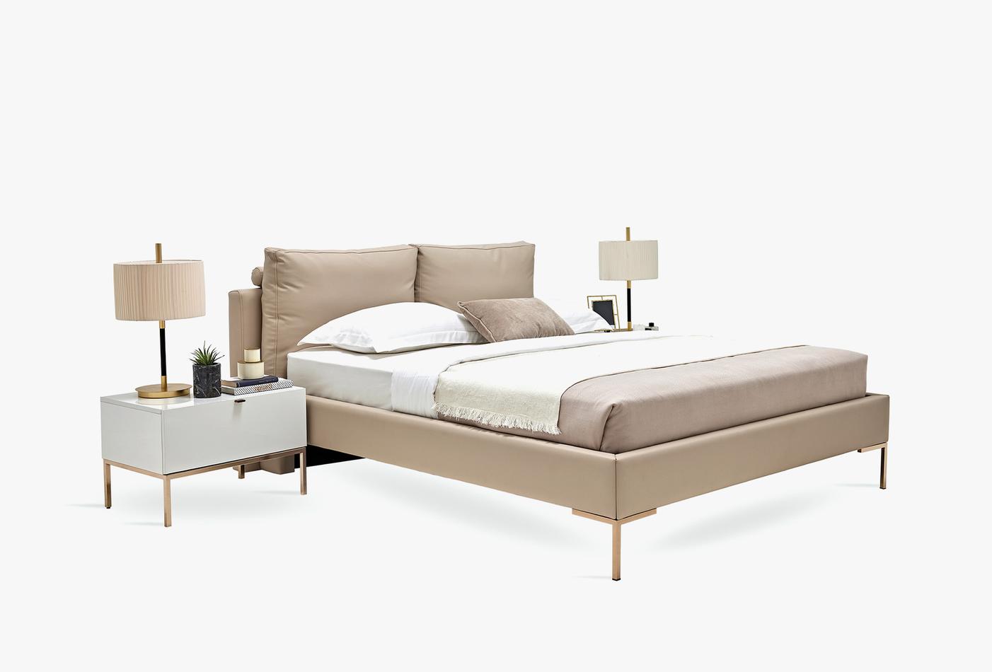 Legato Bed Met Hoofdbord Creme leatherlook - foto 2