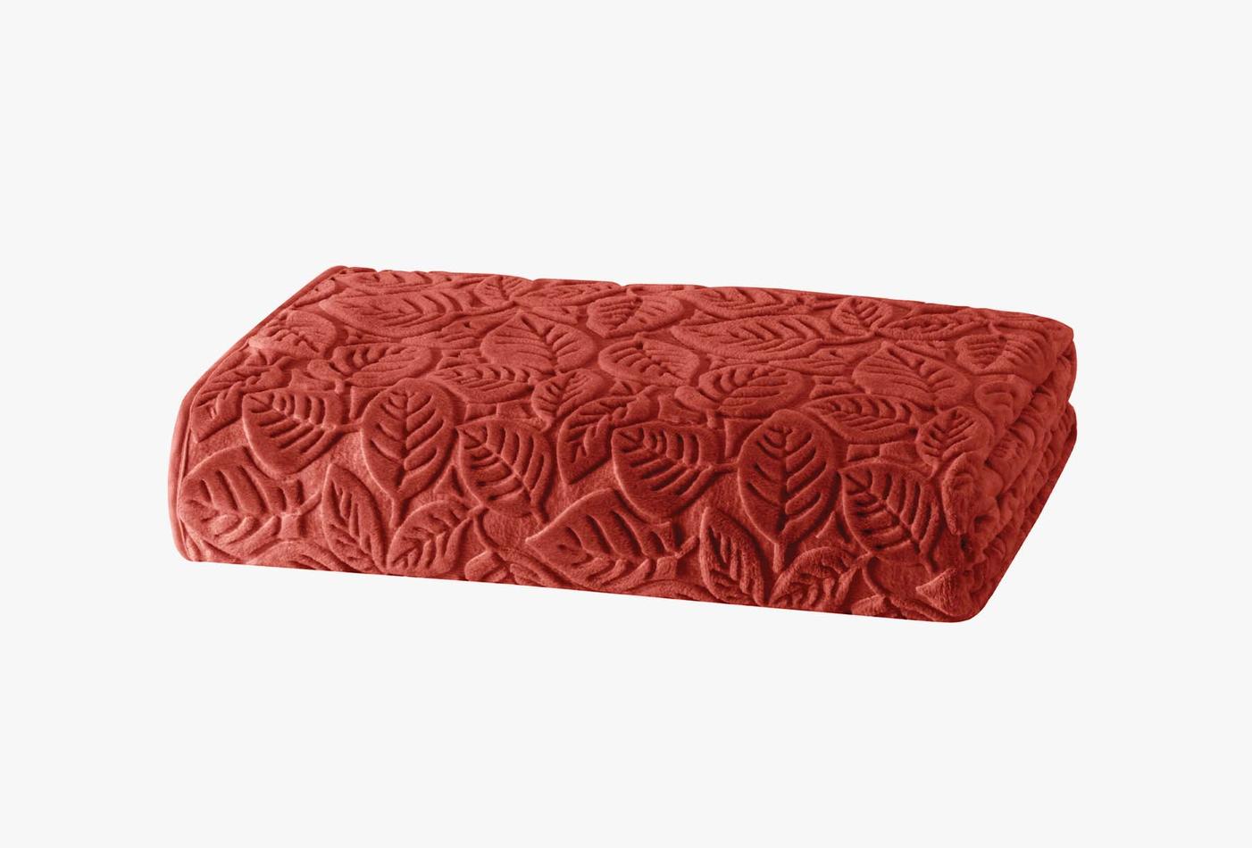 Blatt Terracotta Tweepersoons Blatt Emboss Deken Terracotta - foto 2