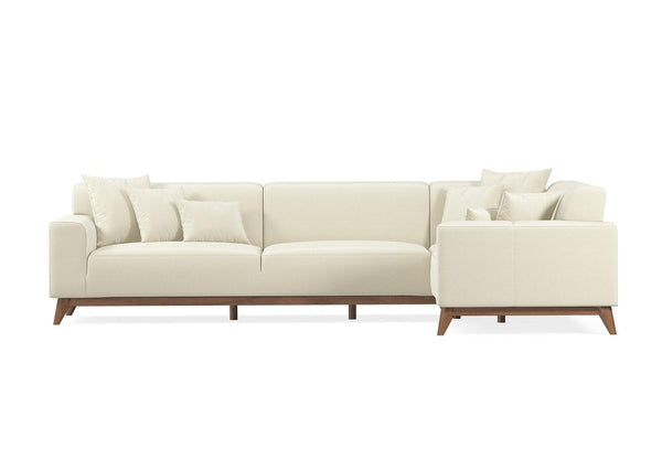 Netha Hoekbank met Slaapfunctie Hoek Rechts Mohair 11703 Creme