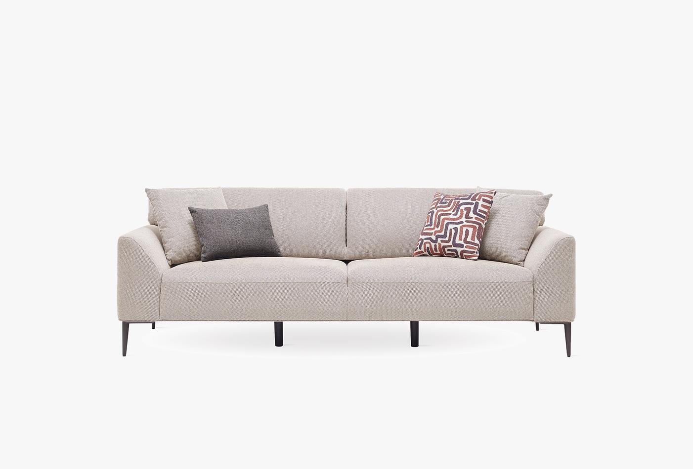 Berta 3-Zitsbank met slaapfunctie + Fauteuil Linnen geweven Beige - foto 2