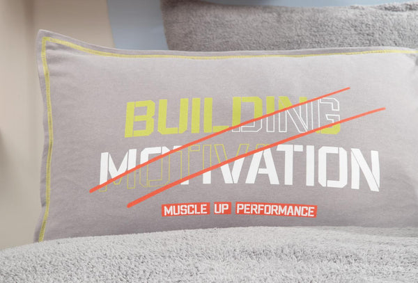 Coverme Motivation Grijs Deken Dekbedovertrekset Eenpersoons