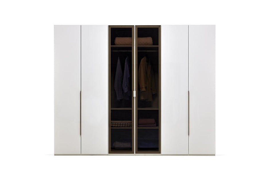 Legato Kledingkast 6-deurs Wit 271X222 Cm