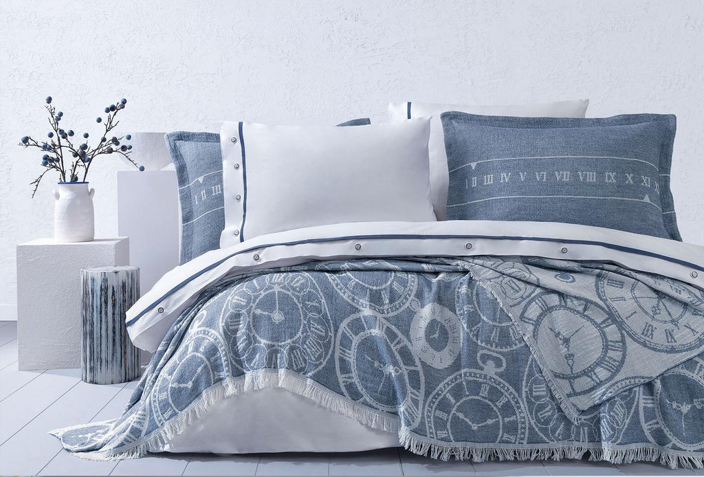 Asral Indigo met bedsprei Dekbedovertrekset Uitzetset Eenpersoons - foto 3