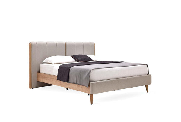 Polka Bed Incl. Hoofdbord 160X200 Licht Groen Linnen stof