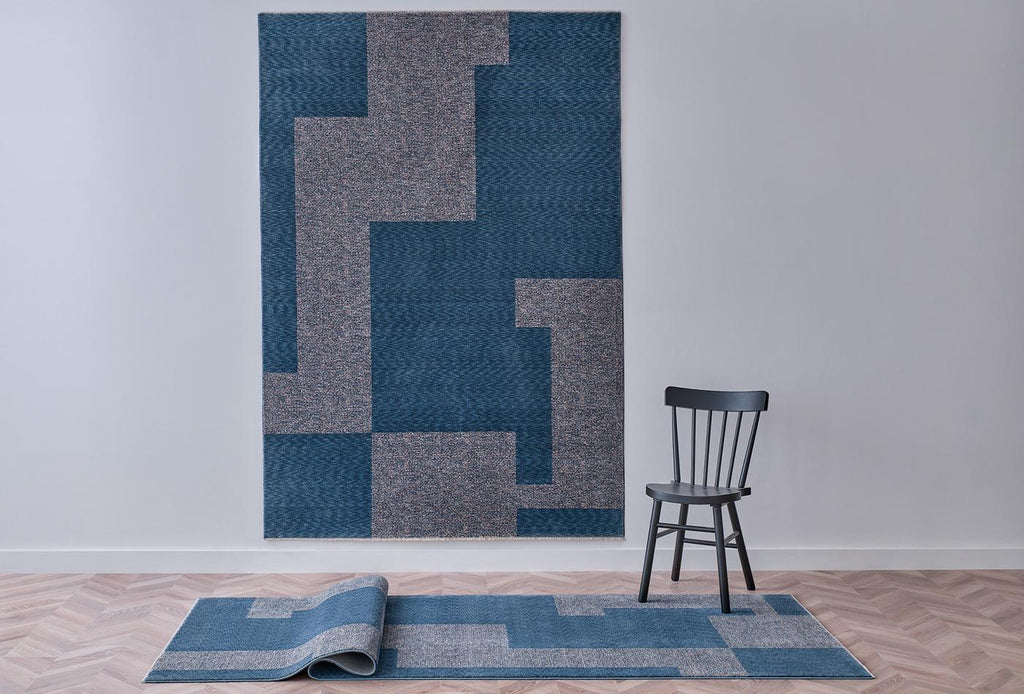 Diagram Vloerkleed Blauw Grijs 160x230