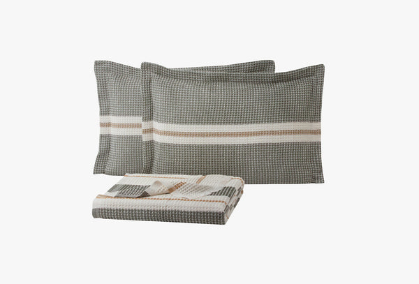 Recta Groen Pique Bed Sprei Seti Eenpersoons