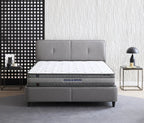 Lento Boxspring met Opbergruimte met Cool Action hoofdbord, creme 14207