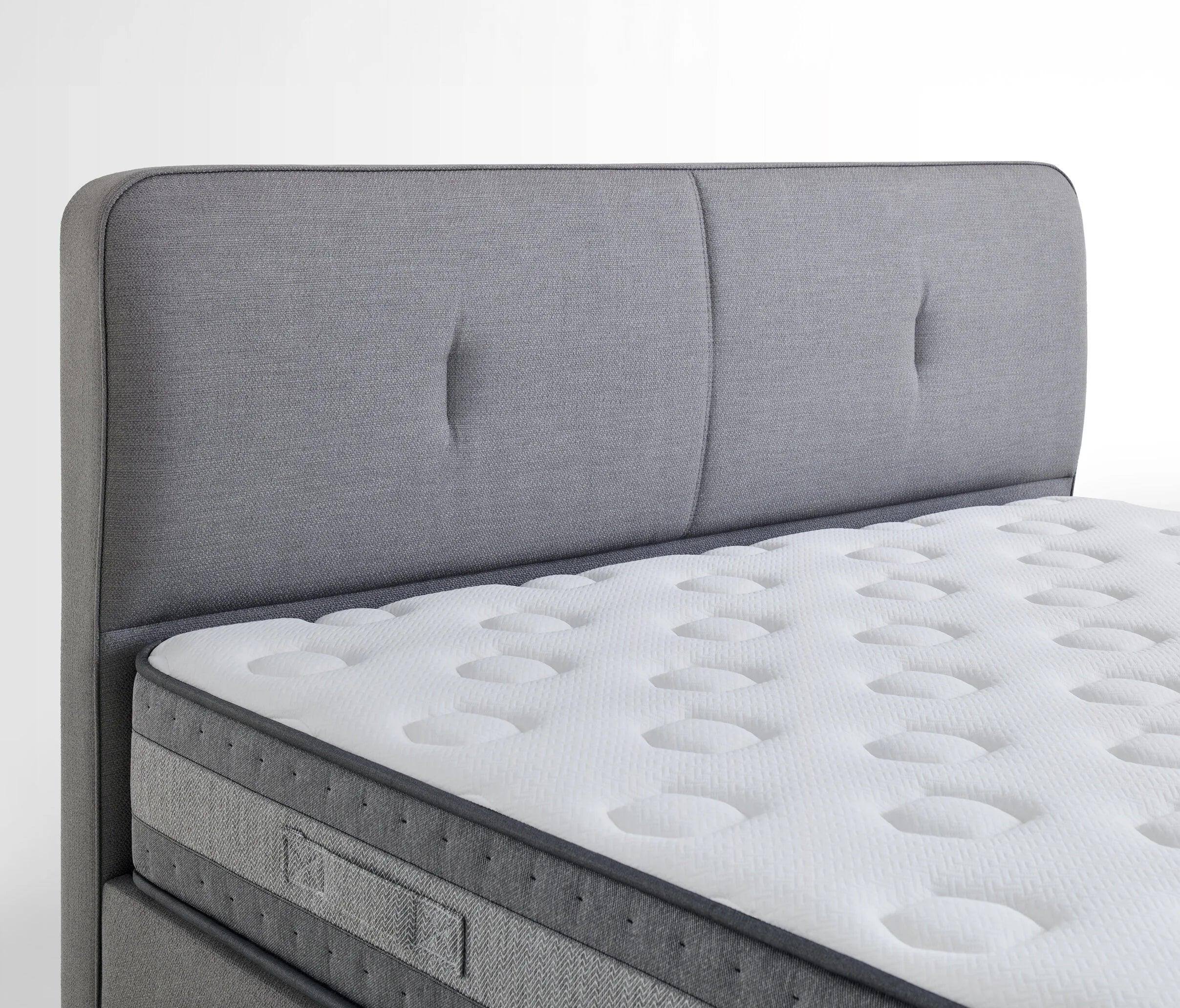 Lento Boxspring met Opbergruimte met Cool Action hoofdbord, creme 14207