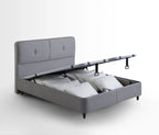Lento Boxspring met Opbergruimte met Cool Action hoofdbord, creme 14207