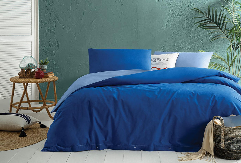 Noah Licht Marineblauw Lichtblauw Dekbedovertrek Seti Eenpersoons Xl