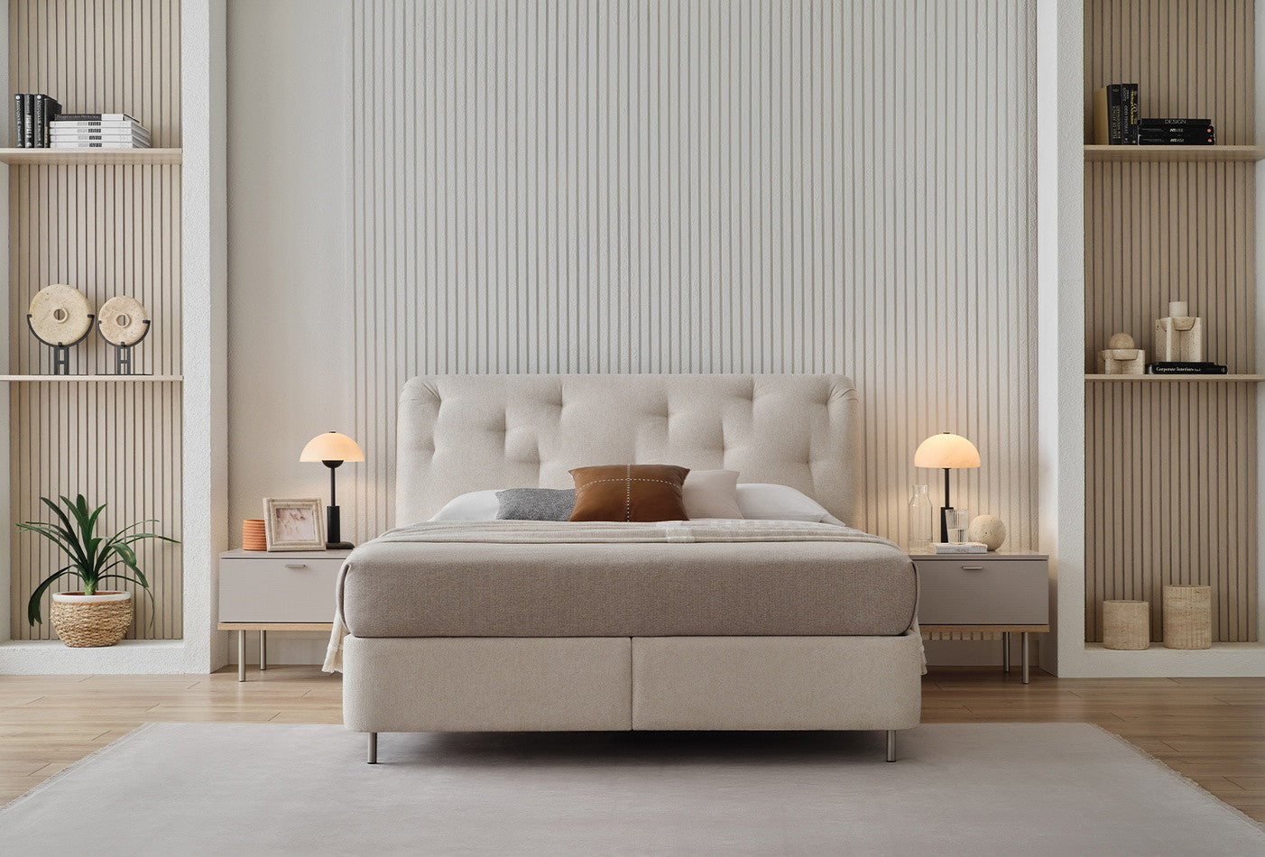 Cante Boxspring Met Hoofdbord Beige - foto 4