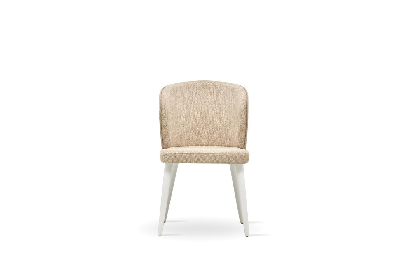 Legato Eetkamerstoel Fluweel Stof Licht Beige - foto 4