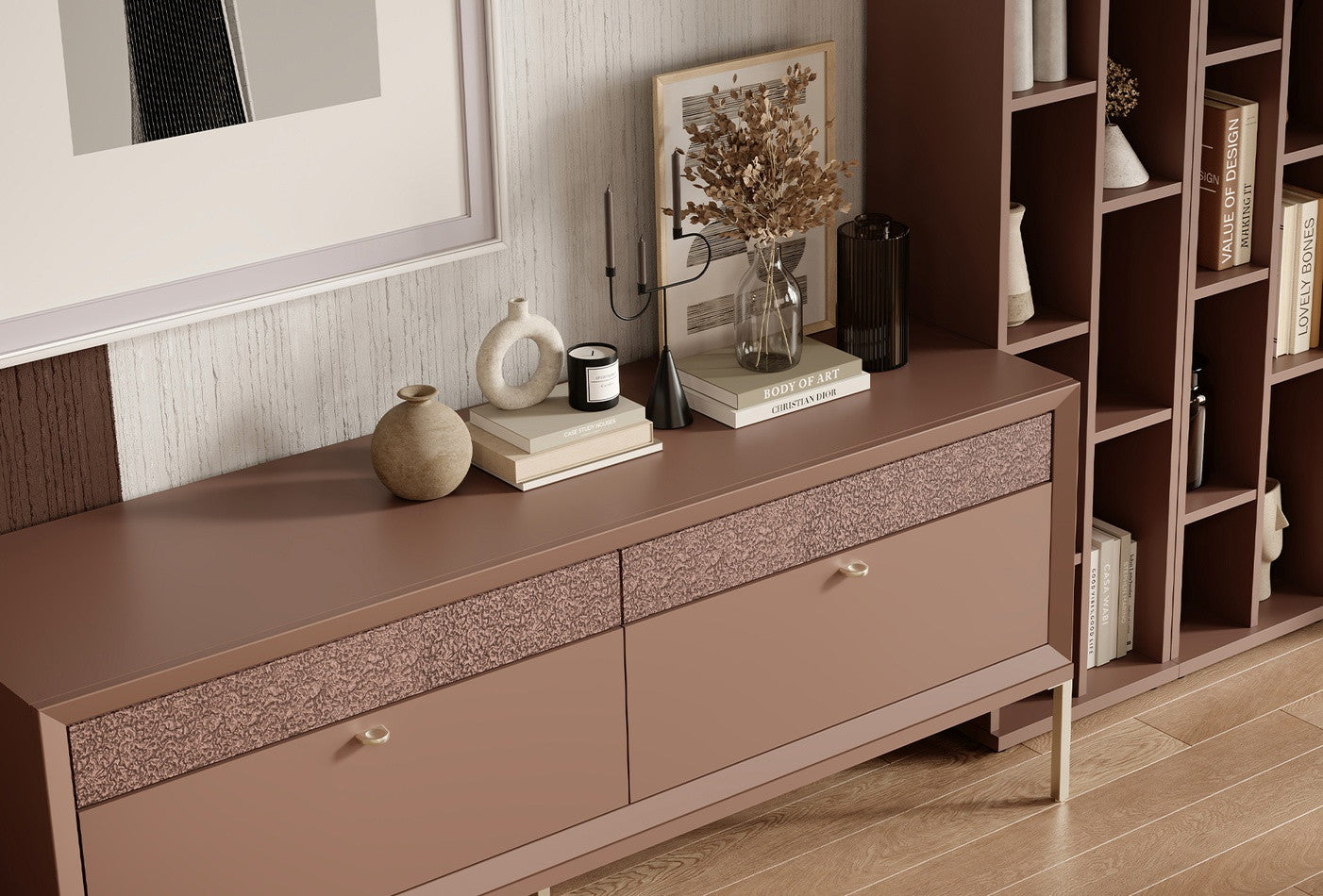 Fit & Flex Module met 4 lades op poten - Sorbet 160x67 cm - foto 5