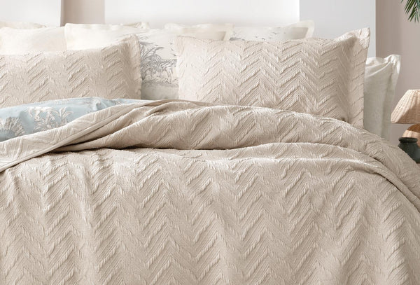Curly Beige Bed Sprei Eenpersoons