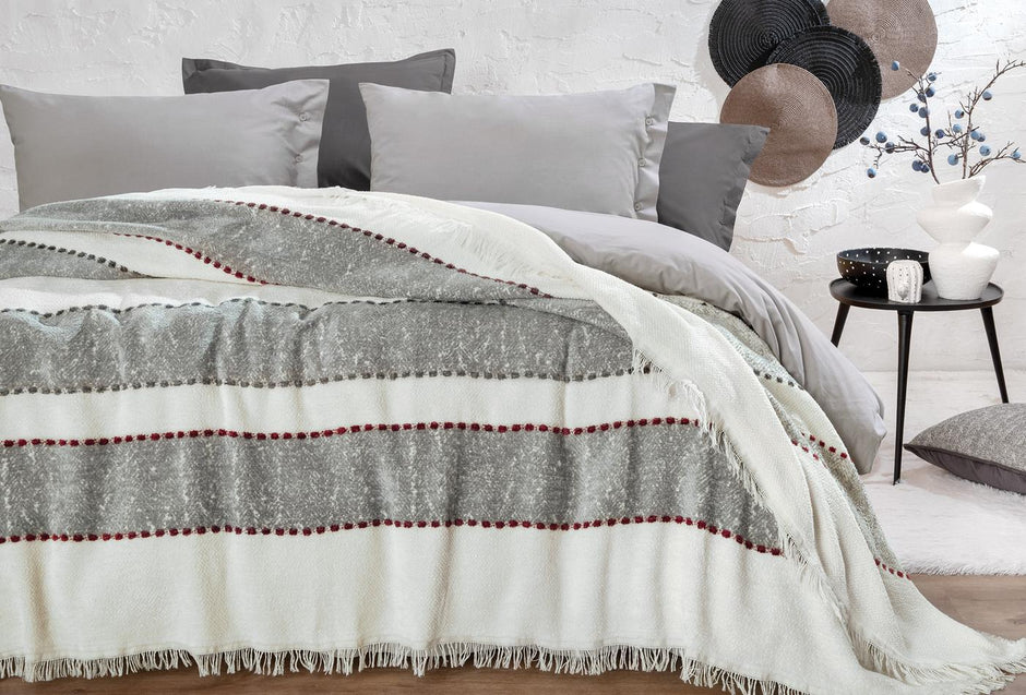 Darla Ecru Grijs Bedsprei Eenpersoons