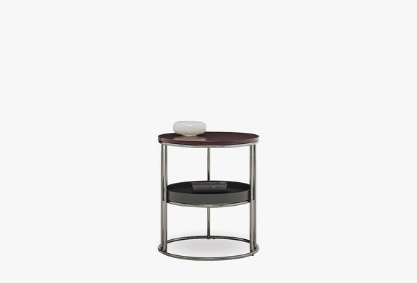 Pera Bijzettafel Fume Kleur Metaal op poten 54X60 Cm