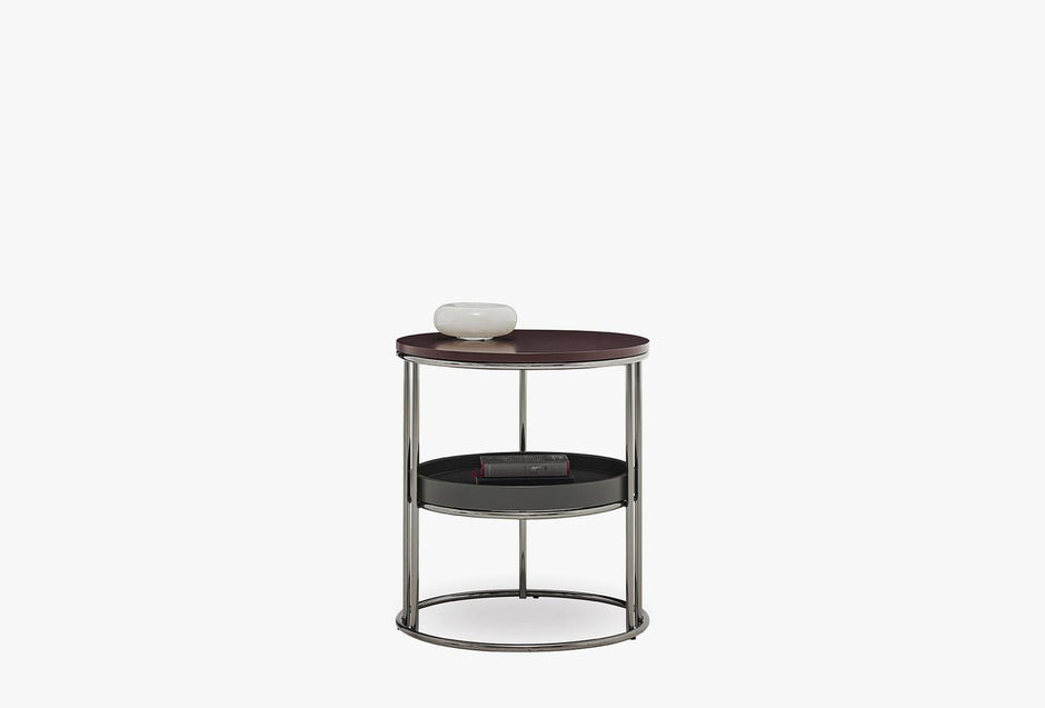 Pera Bijzettafel Fume Kleur Metaal op poten 54X60 Cm