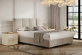 Marsana met hoofdbord Boxspring Beige Geweven Stof