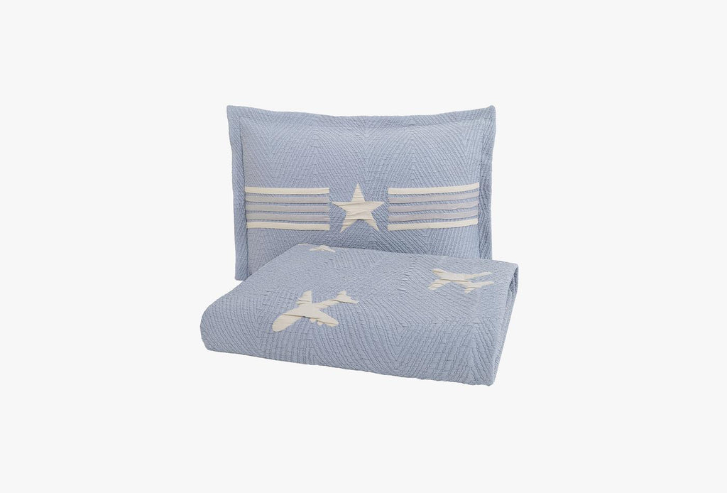 Chevron Indigo Bed Sprei Seti Eenpersoons - foto 6