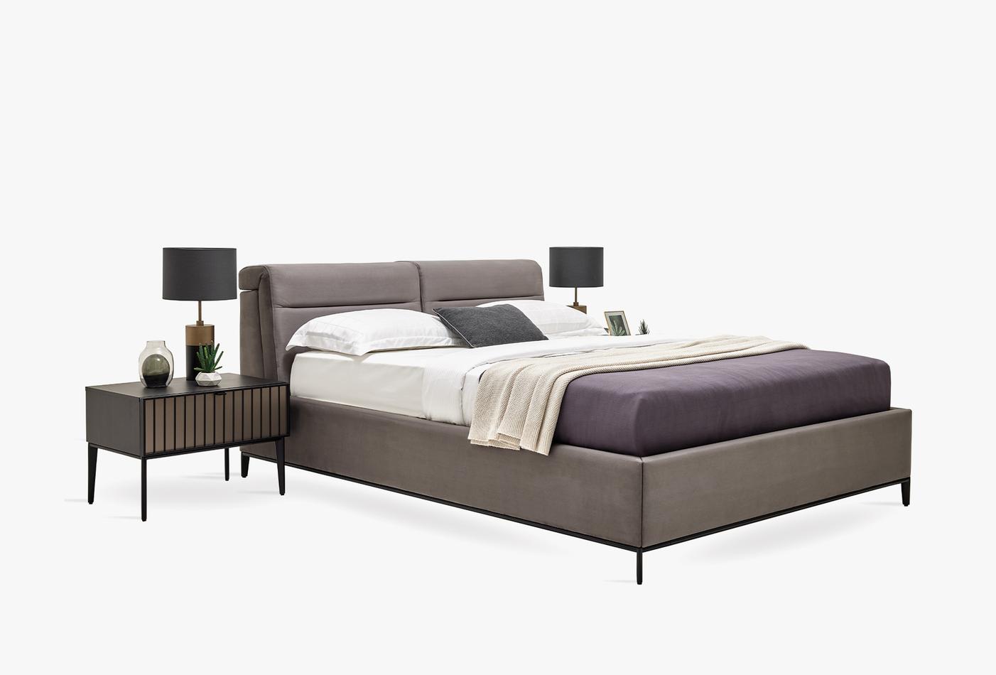 Riga Boxspring met hoofdbord 160x200 cm Grijs - foto 2