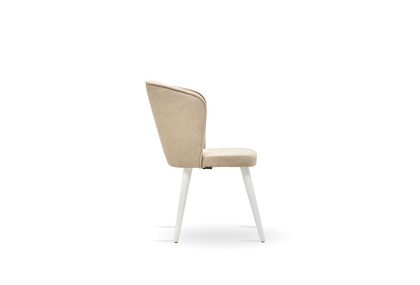 Legato Eetkamerstoel Fluweel Stof Licht Beige - foto 6