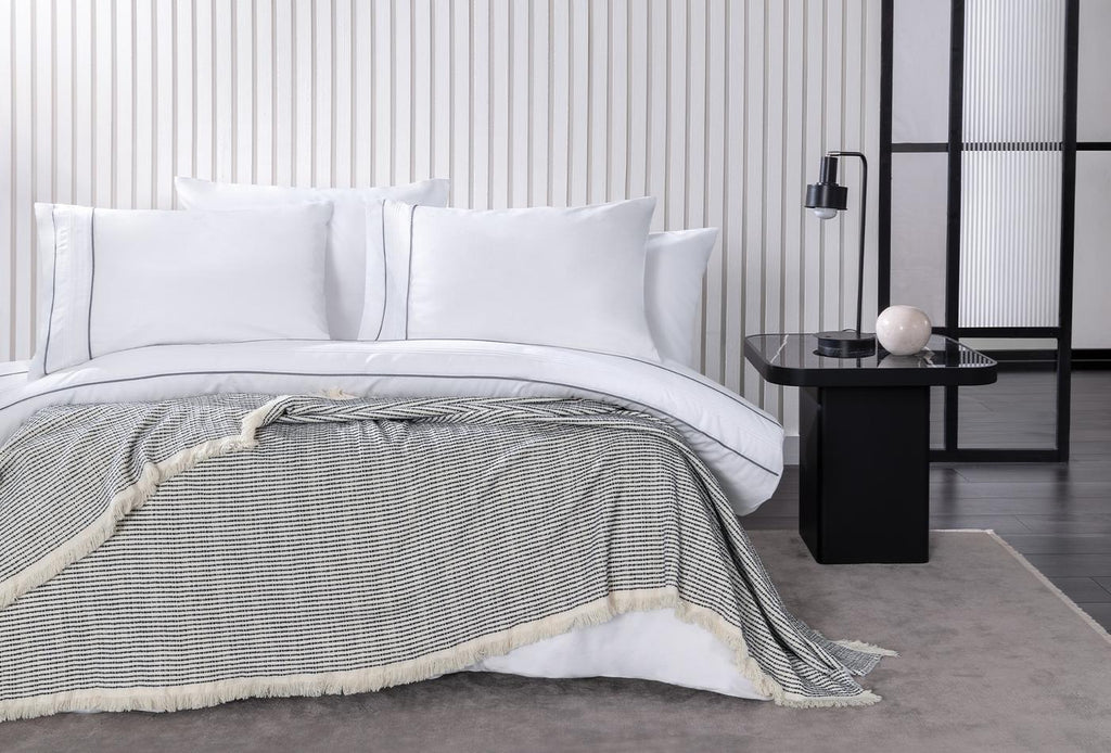 Nesta Antraciet Bed Sprei Tweepersoons