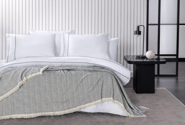 Nesta Antraciet Bed Sprei Tweepersoons