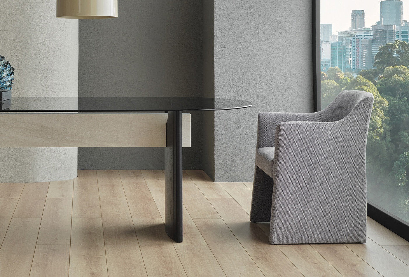 Austin Eetkamerstoel Geweven stof Fauteuil Tasarim Donkergrijs - foto 5