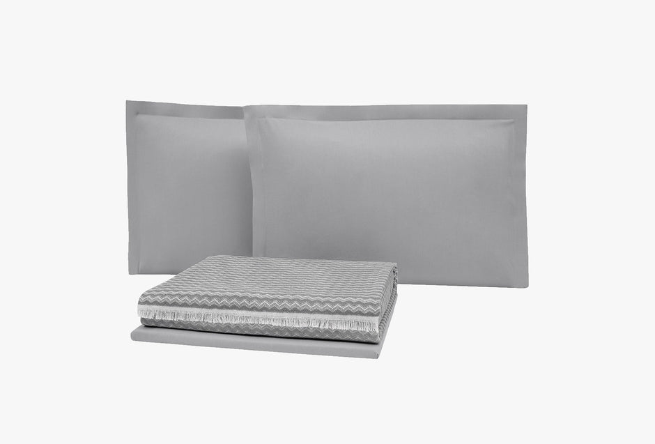 Gwen Grijs Piqué Sprei Eenpersoons