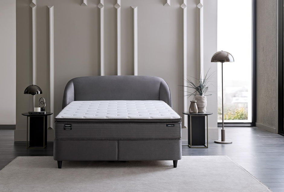 Lotto Orthopedic Support Bed Boxspring met hoofdbord 140X190 Cm Antraciet