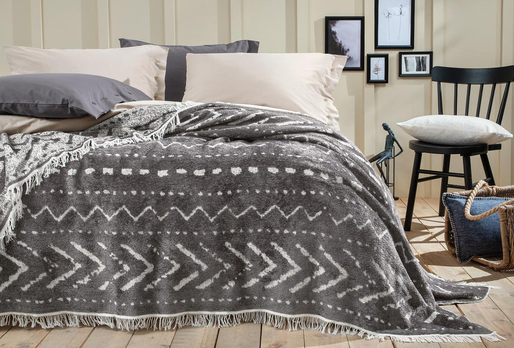 Cora Antraciet Bed Sprei Eenpersoons
