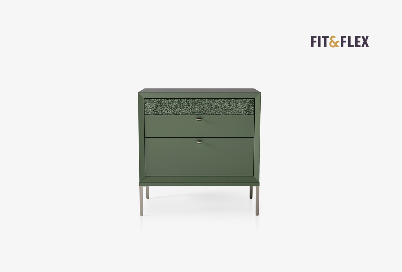 Fit Flex 3 met lades op poten Module Groen 80x82