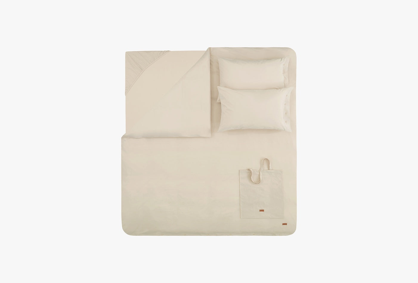 Plain Beige Dekbedovertrekset Tweepersoons - foto 2
