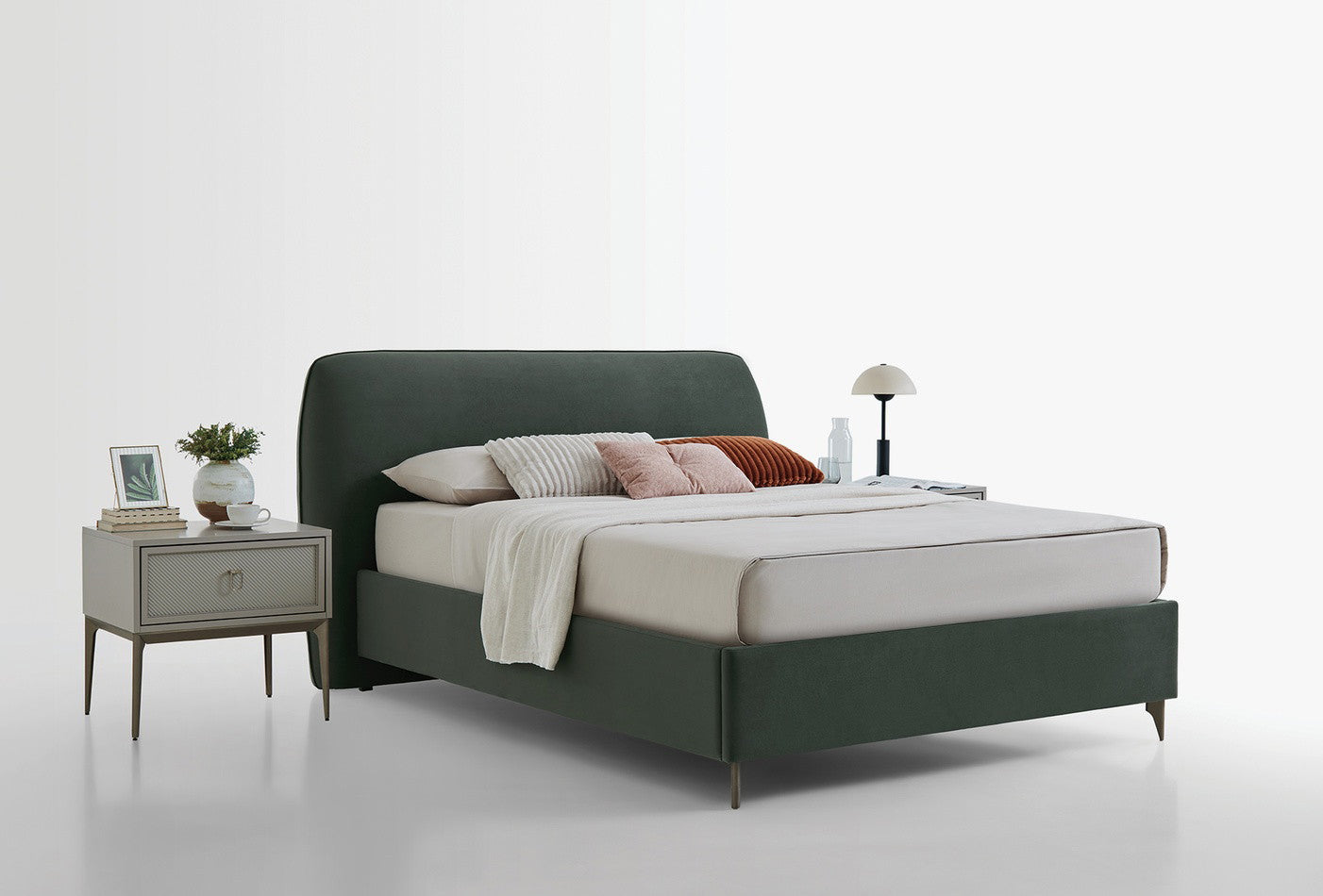 Hera Boxspring Met Hoofdbord Kadife Geweven Groen - foto 2