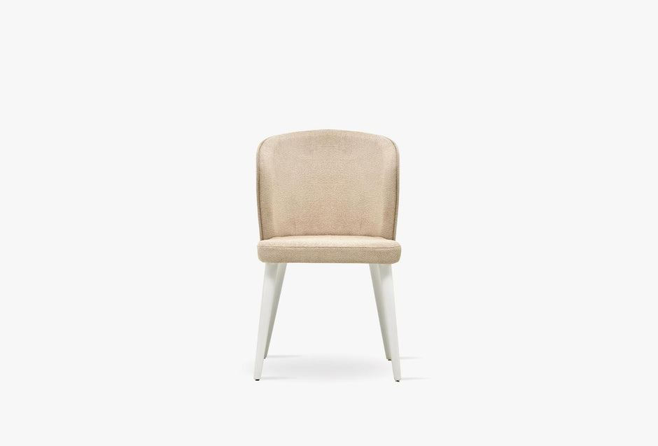 Legato Eetkamerstoel Fluweel Stof Licht Beige