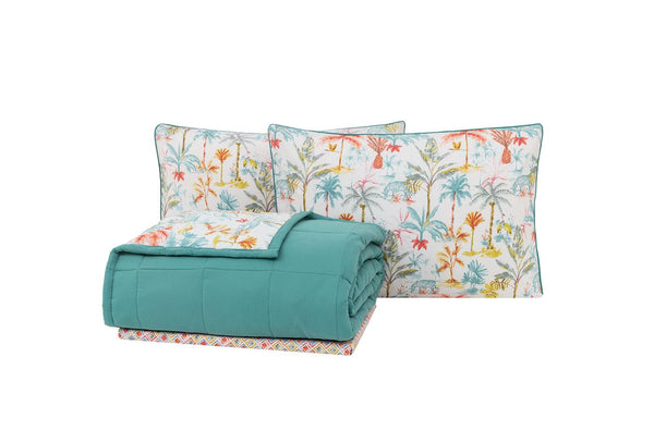 Marsel Zumrut Groen Bed Sprei Seti Eenpersoons