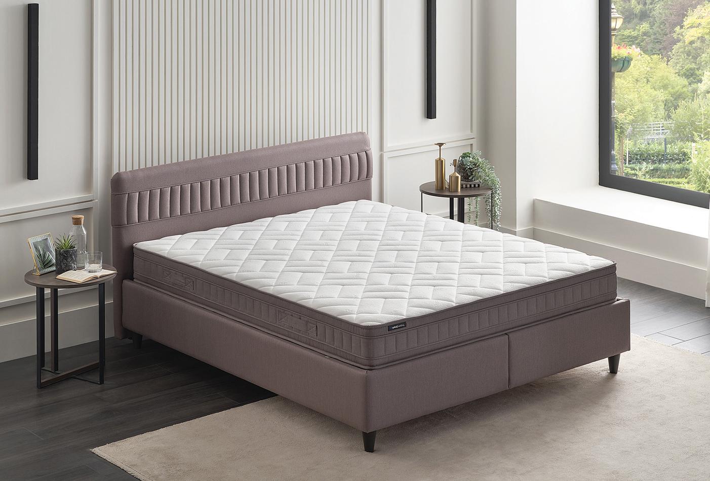 Sleep Balance Bed Boxspring met hoofdbord 90x190 cm Bruin - foto 3