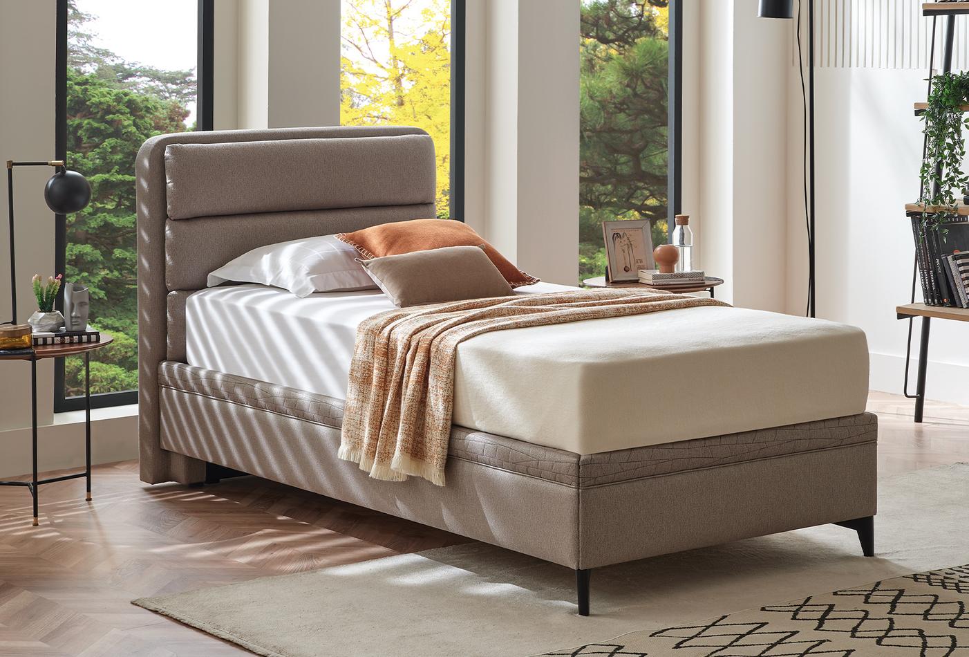 Botanic Boxspring met hoofdbord 90x190 cm Taupe - foto 6