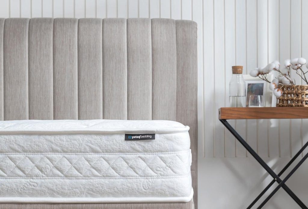 Blue Star Bed Boxspring met hoofdbord 90x190 cm Beige - foto 4