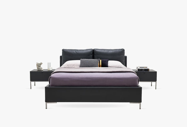 Legato Boxspring met hoofdbord 160X200 Cm Grijs Kunstleer Stof