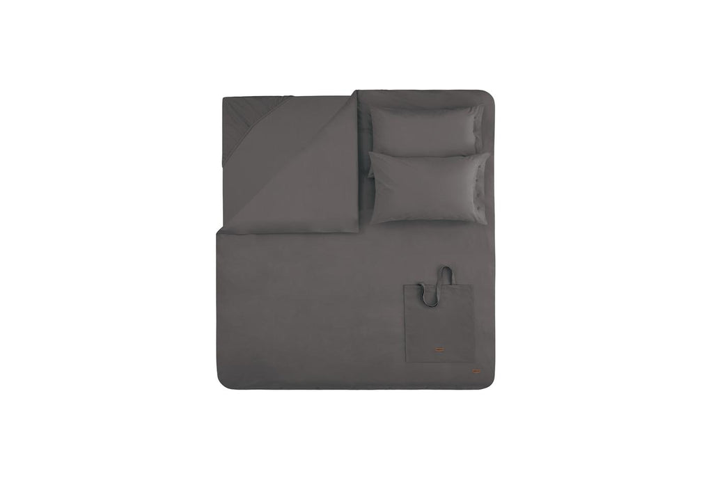Plain Antraciet Dekbedovertrekset Tweepersoons Xl - foto 5